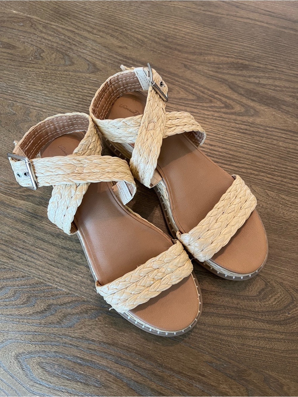 Universal Thread Cream Braided Strap Sandals 10